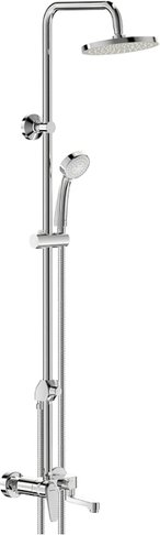 BA270AA BALANCE Душевая система со смесителем для ванны Литой поворотный излив 125 мм. Верхний душ 200 мм, металлический шланг 1500 мм; ручная л