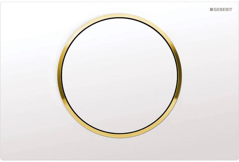 115.758.KK.5 Смывная клавиша Geberit Sigma10 смыв/стоп к 111.300/350/361/362/380/390/796, белые/позолота