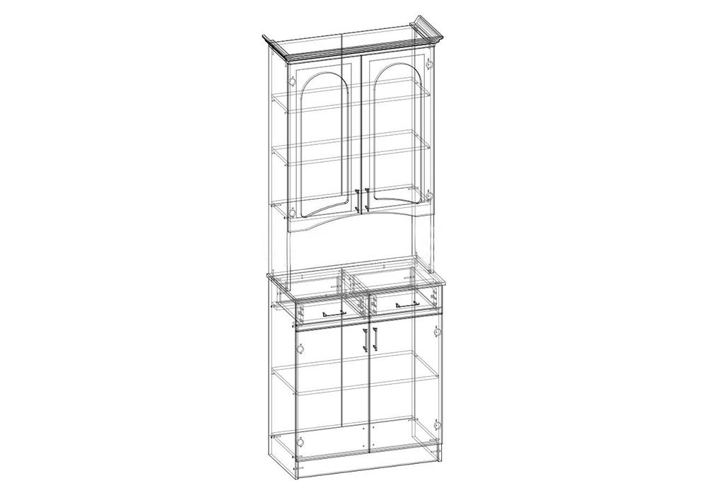 Буфет Констанция 2-х створчатый фисташковый