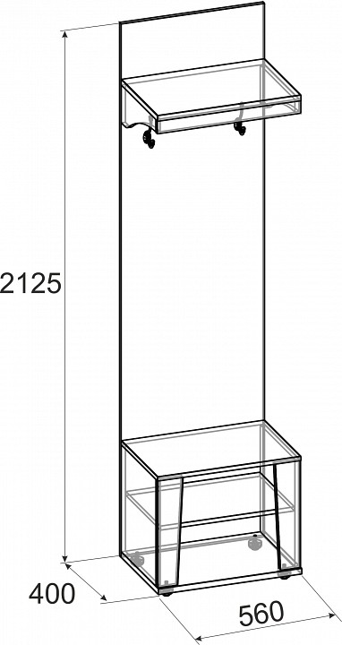 Вешалка с тумбой Норвуд 74