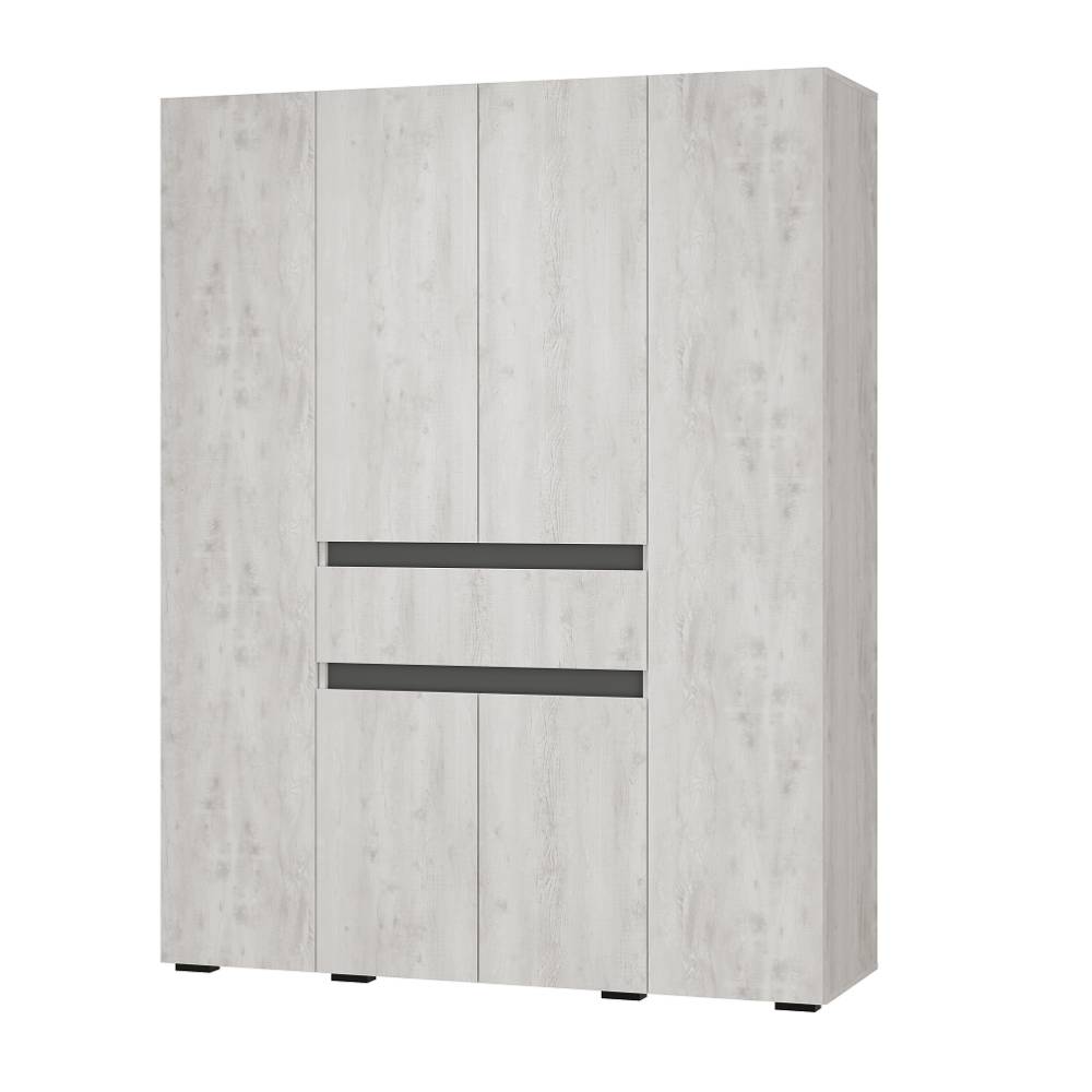 Шкаф 4-х створчатый Мрия ШК-13, Бетон пайн светлый, Графит