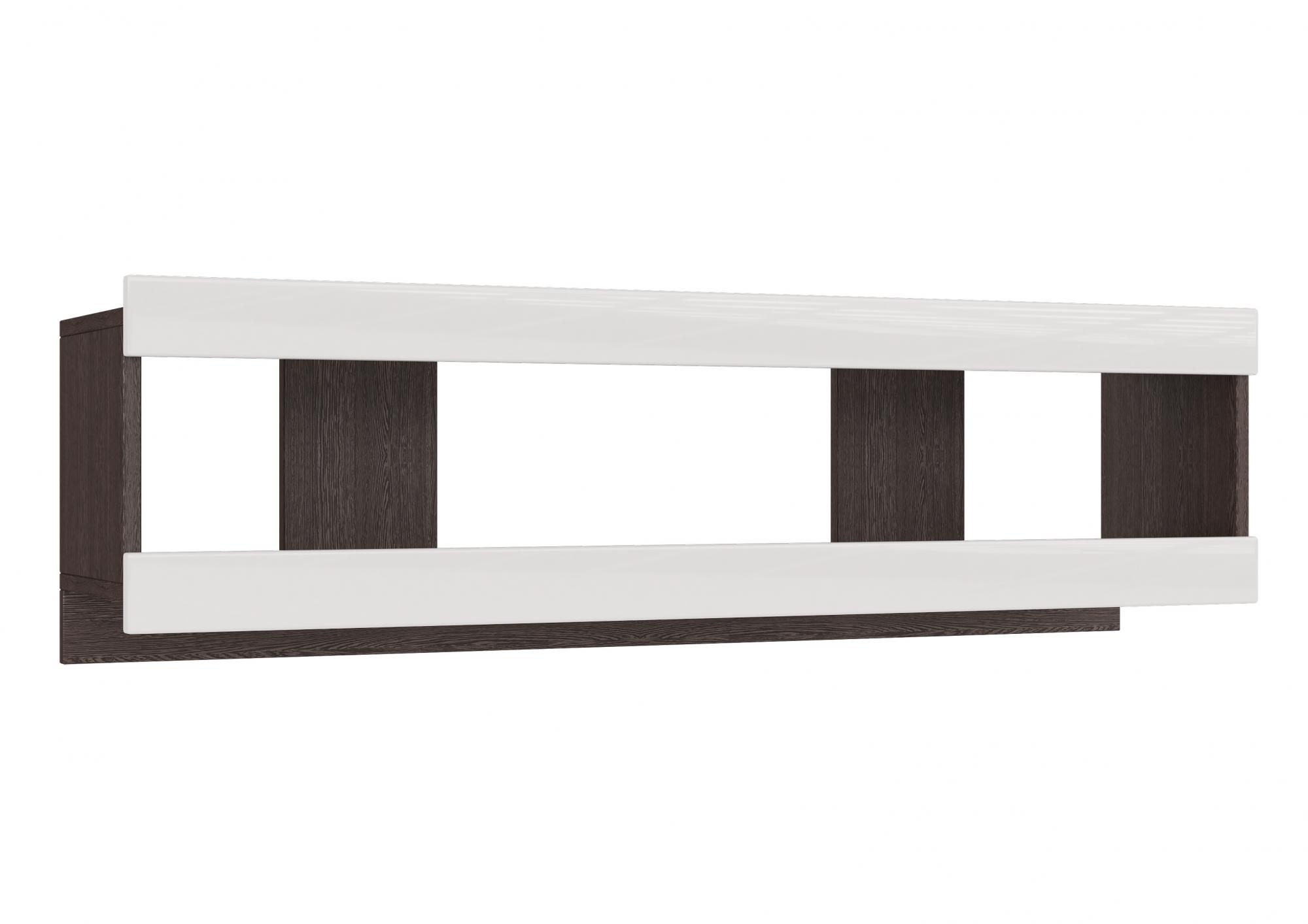 Полка Нэнси New, Белый глянец холодный, Венге