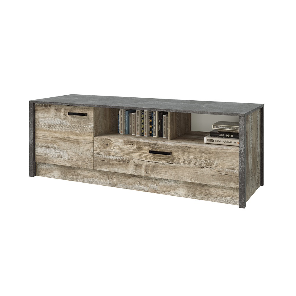 Тумба для ТВ Амели, Дуб Юкон, Бетон темный Тумба для ТВ Амели, Дуб Юкон, Бетон темный