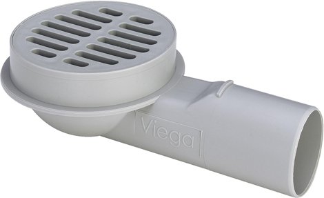 125936 Advantix Трап для балконов и террас с защитной загл., кругл. решеткой, D=100 mm, бок.отводом, K=300 кг, DN 50 - 2,5 л/с