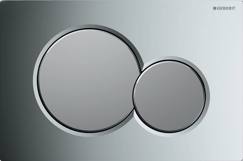 115.770.КА.5 Смывная клавиша Geberit Sigma01 для двойного смыва к 111.300/350/361/362/380/390/796, глянцевый хром/матовый хром