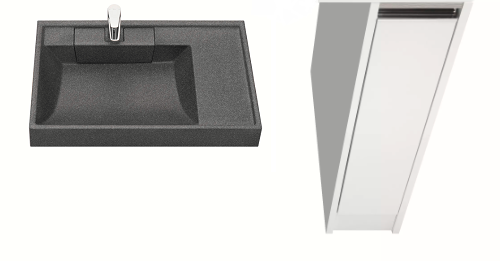 1A2361K1LH010 Набор: 1A236101LH010 Тумба-умывальник Лондри 20/ 1A72113KRW210 Раковина Рейн 80 графит