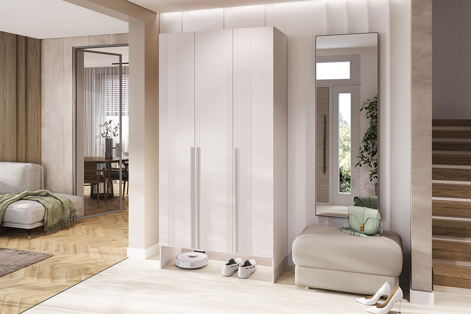 Шкаф трехстворчатый Луна, Кашемир