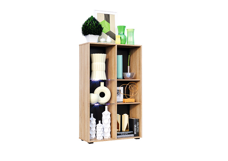 Шкаф-стекло Нэнси New исп.2, Белый глянец холодный, Сонома