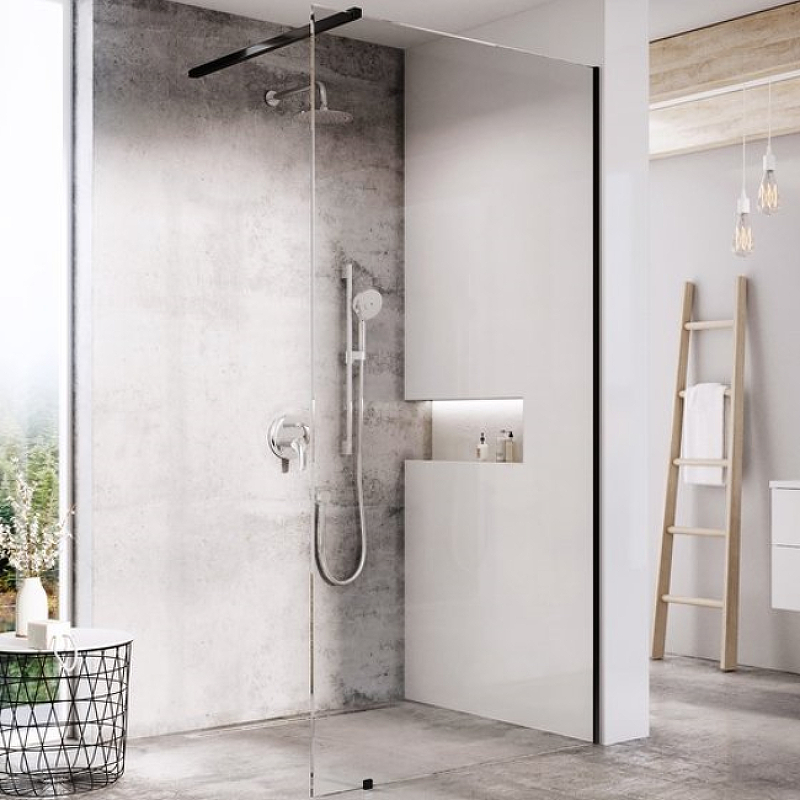 ST Walk-In Wall 1200 x 2000 черный + транспарент