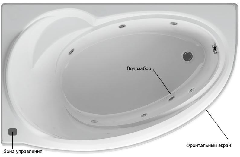 Бетта 160 лев.гидромасс.ПН с фр.экр.
