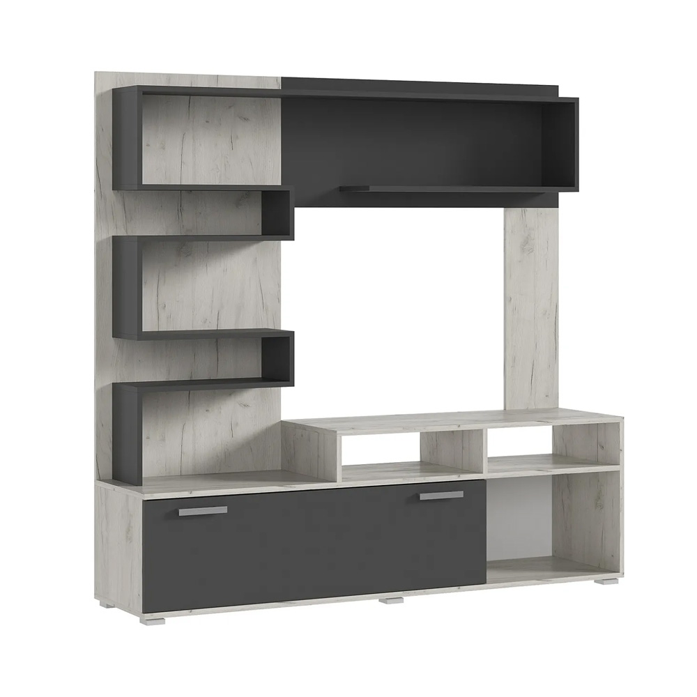 Гостиная Рица, Дуб крафт белый, Графит