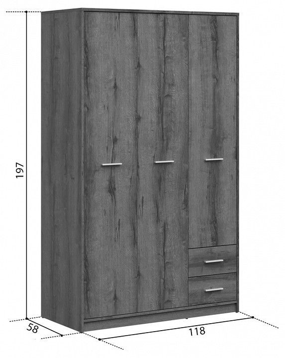 Шкаф платяной Непо SZF3D2S