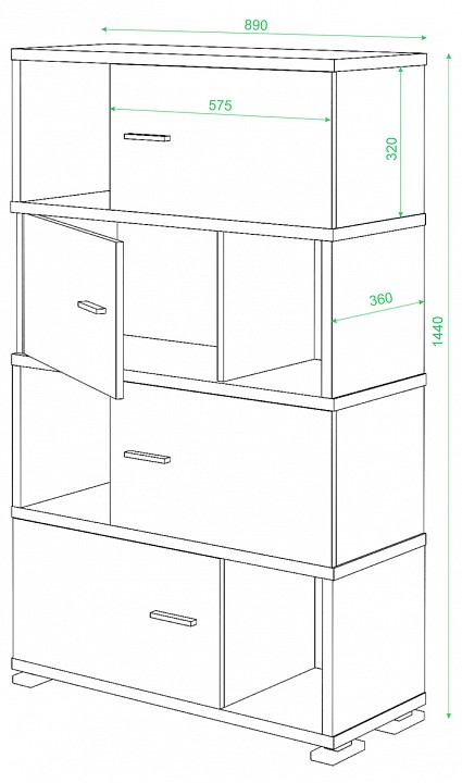 Тумба комбинированная Домино СБ-30/4