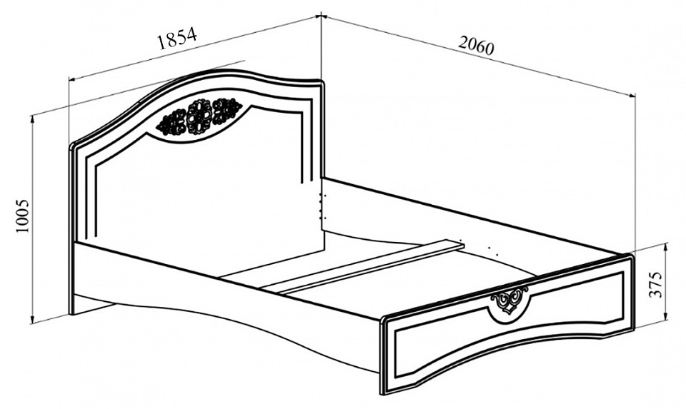 Кровать двуспальная Ассоль АС-114К