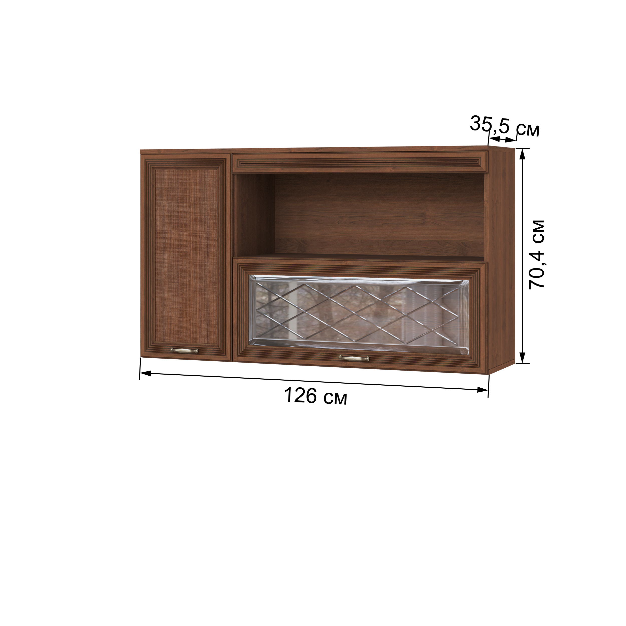 Полка навесная Ливорно ЛН-4, орех