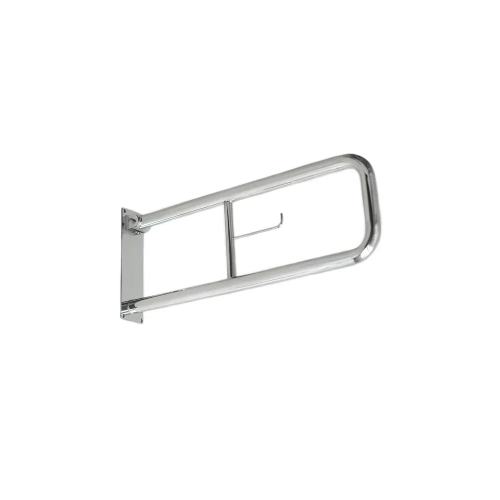 Поручень настенный откидной с бумагодержателем 800*230мм