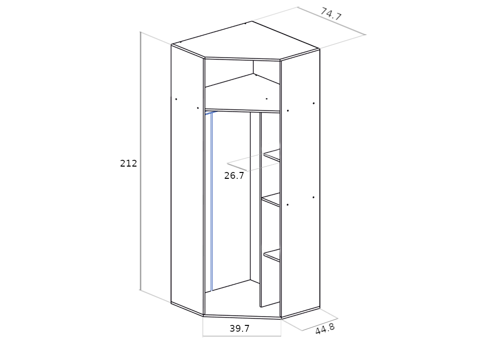 Шкаф Белла угловой дуб беленый / венге