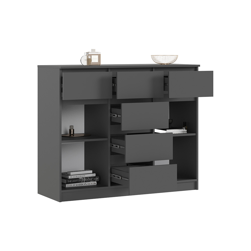 Комод Челси 1200 (2 двери 6 ящиков), Графит Комод Челси 1200 (2 двери 6 ящиков), Графит