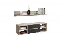 Тумба Наоми с навесной полкой дуб каньон / графит