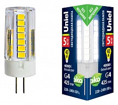 Лампа светодиодная Uniel  G4 5Вт 4000K UL-00006745 Лампа светодиодная Uniel  G4 5Вт 4000K UL-00006745