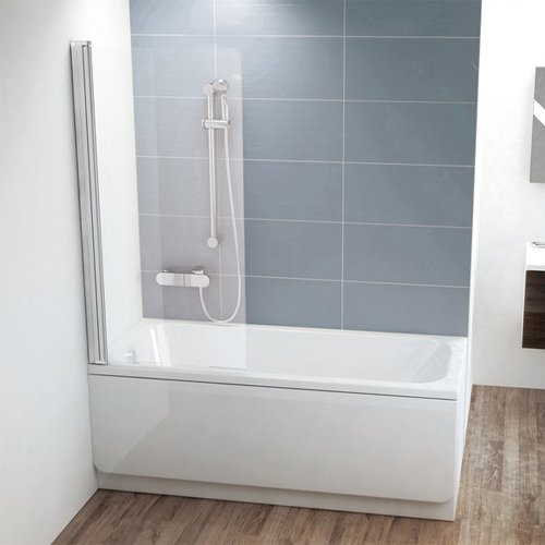 CVS1-80 L блестящий+стекло Transparent шторка на ванну одноэлементная