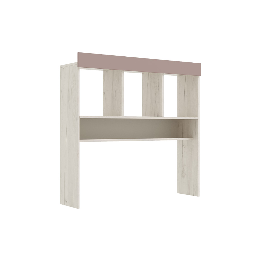 Надстройка Юниор-4, Шарли Pink, Дуб Крафт Белый