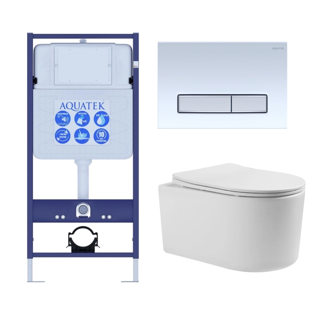 SET AQUATEK МИЯ 4в1 (рама AQUATEK Standard INS-0000012+ кркпеж KKI-0000002+клавиша KDI-0000022+унитаз МИЯ AQ2004-00 с тонким сиденьем soft-close SET AQUATEK МИЯ 4в1 (рама AQUATEK Standard INS-0000012+ кркпеж KKI-0000002+клавиша KDI-0000022+унитаз МИЯ AQ2004-00 с тонким сиденьем soft-close