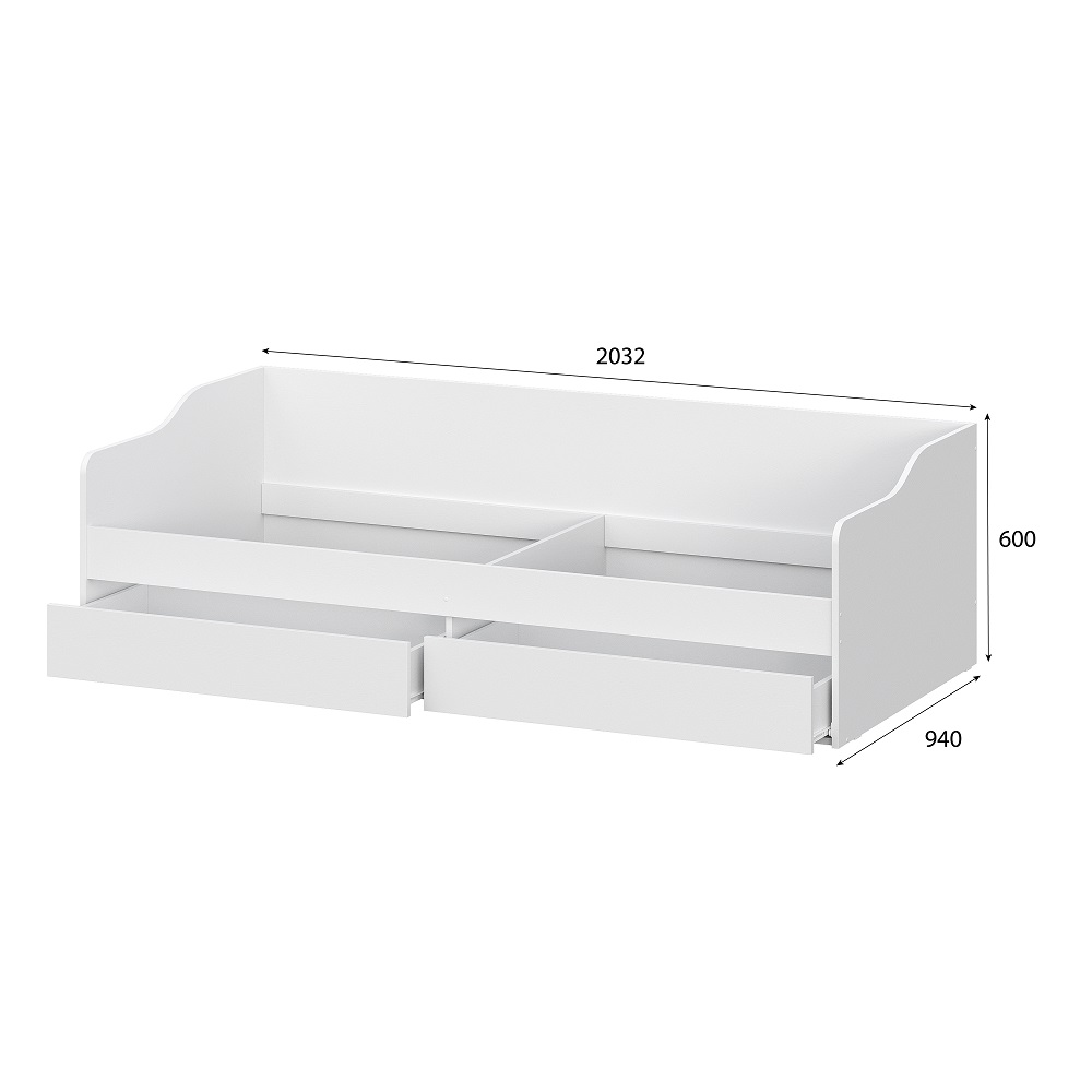 Кровать детская с основанием КР 2, Белый