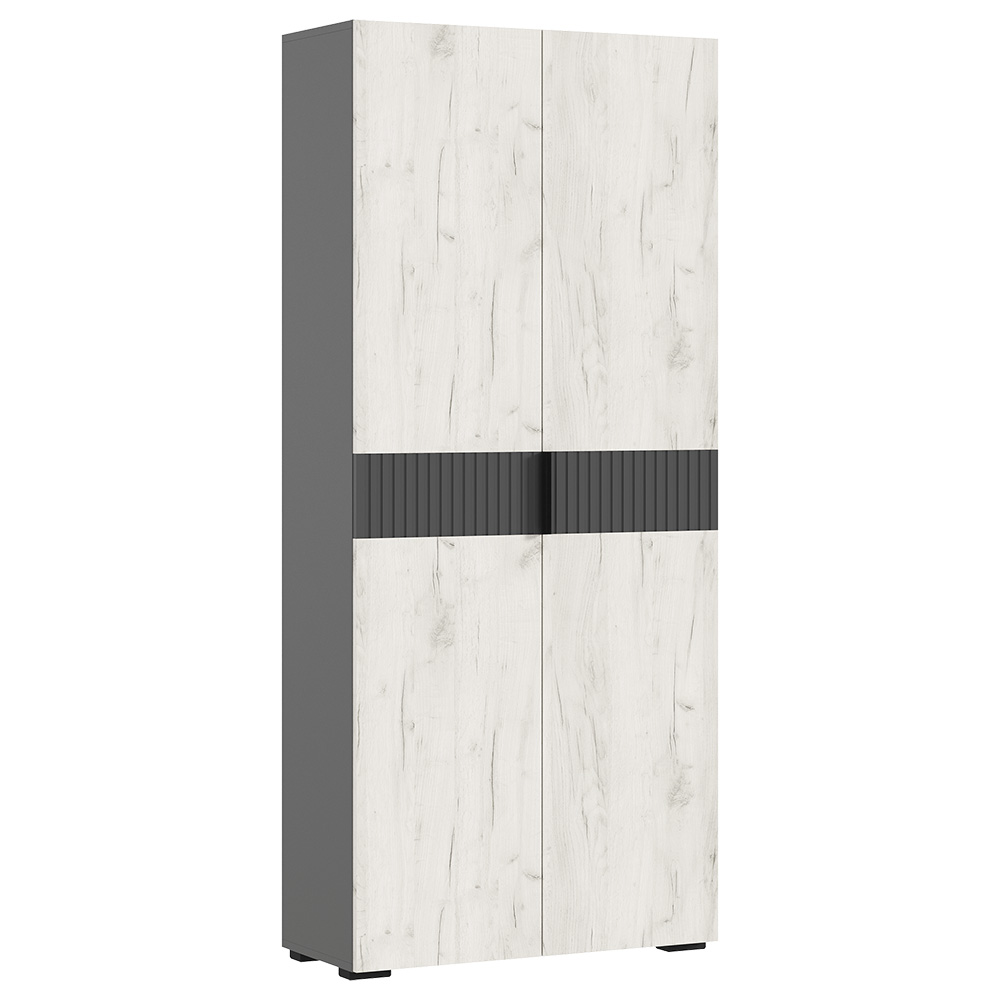 Шкаф двухстворчатый Роджина (800), Дуб крафт белый, Графит