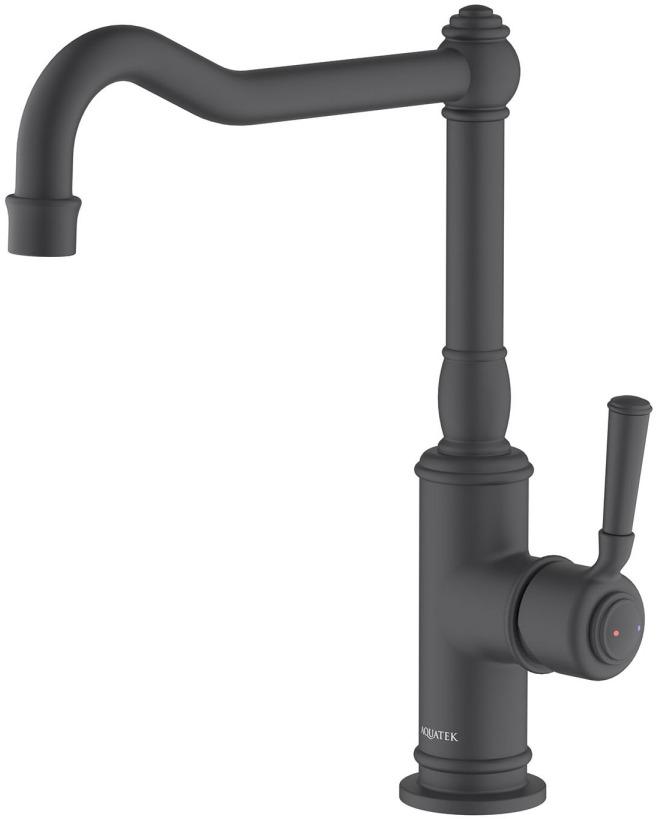 AQ1580MB КЛАССИК смеситель для кухни, матовый черный