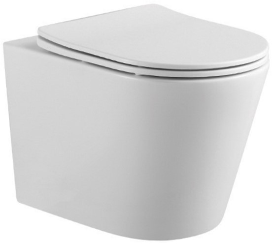 AQ1904-00 ВЕГА Унитаз-компакт подвесной безободковый 490*360*320мм, тонкое сиденье с механизмом плавного закрывания, крепеж