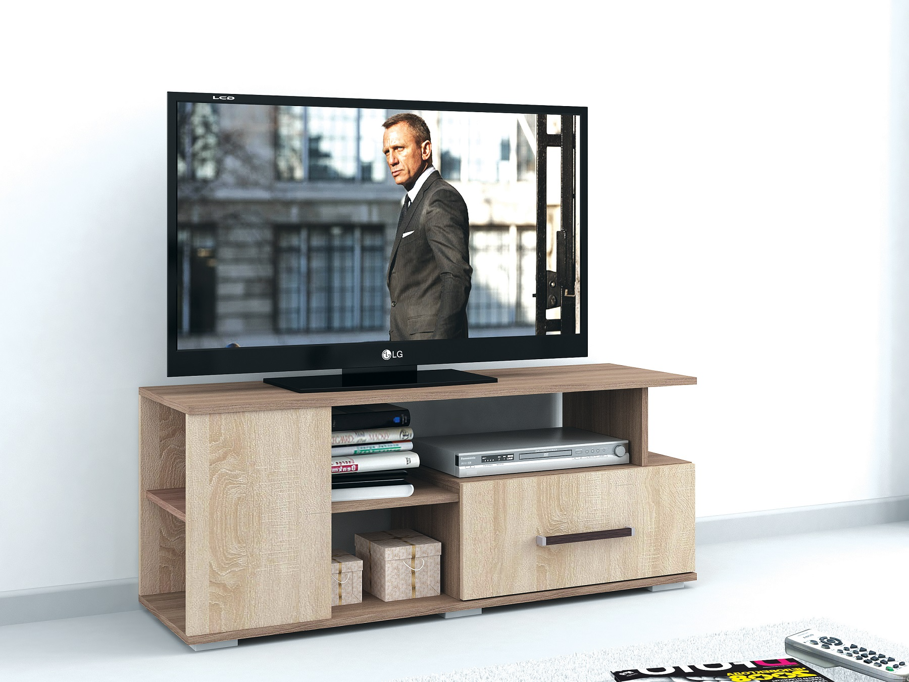 Тумба под ТВ Парус 4, ясень шимо/дуб сонома