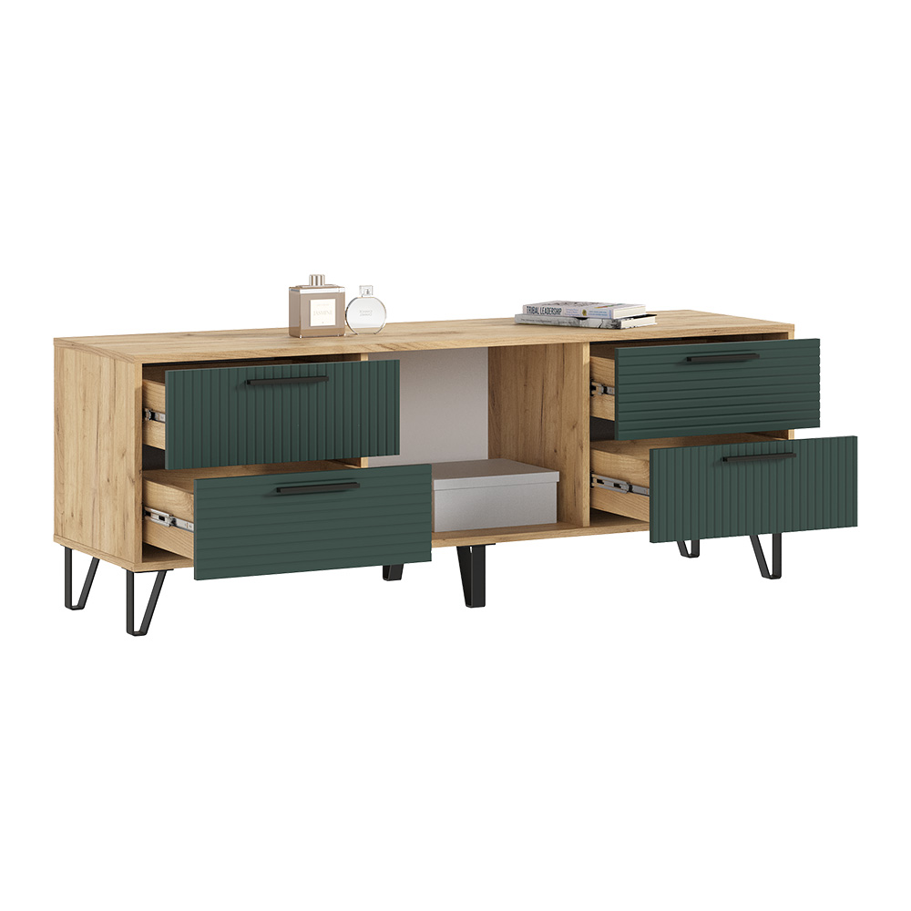 Тумба ТВ Флэш, Браш Мени Грин, Дуб Крафт Тумба ТВ Флэш, Браш Мени Грин, Дуб Крафт