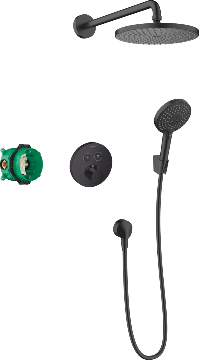 27959670 HG Set 8 в 1 (27623670+27413670+26530670+15743670+01800180+28331670+27454670+28272670) душевой комплект, матовый черный