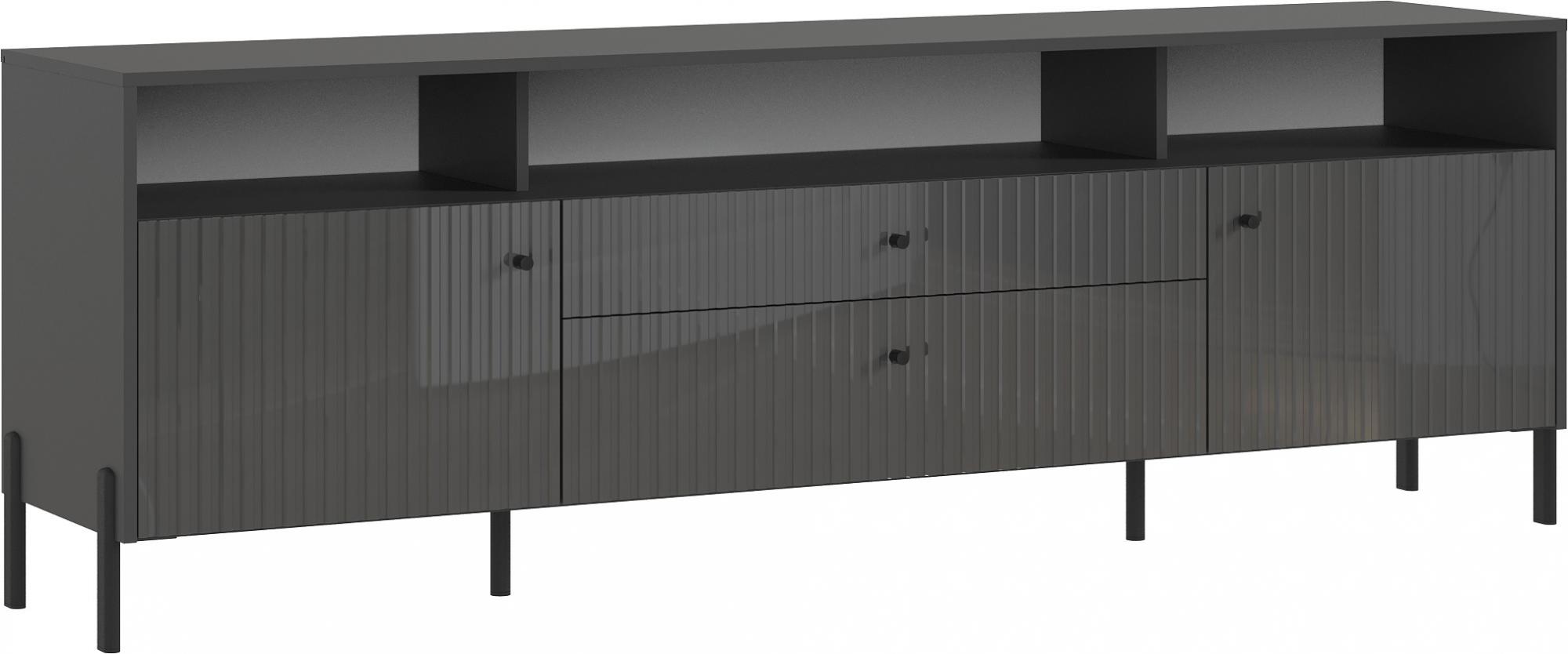 Тумба ТВ Оливия (металл), Графит, Графит глянец