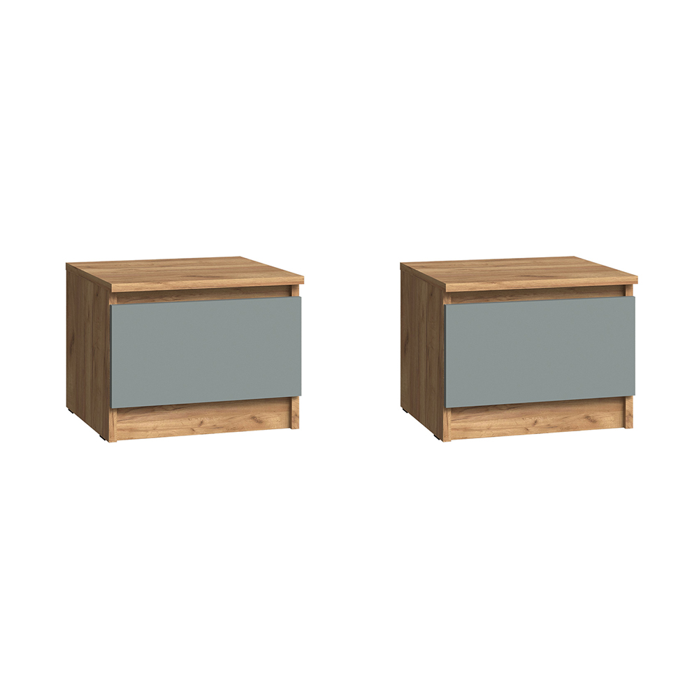 Тумбы прикроватные Челси Color, Сумеречный голубой, Дуб крафт