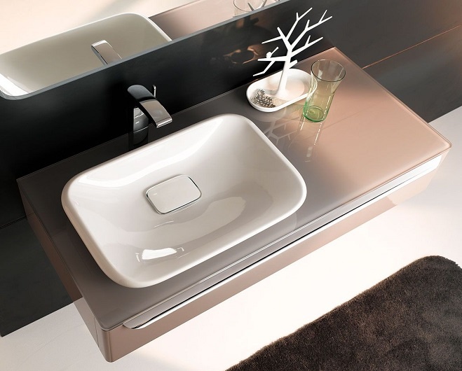 824261000 myDay Шкафчик под раковину 1150x200x520 мм.какао с молоком+245460600 Раковина встраиваемая на столешницу 600 мм