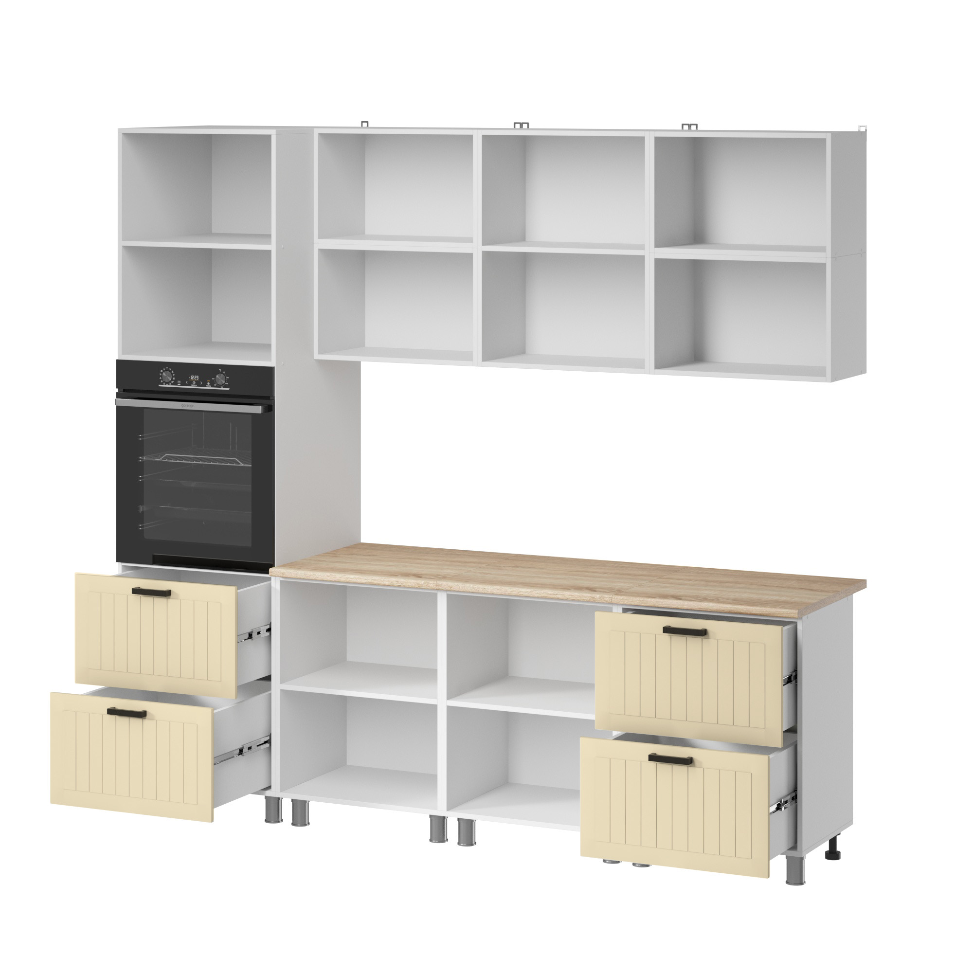 МК Аленушка 2,4м Орхидея Крем,скоба черный,сонома