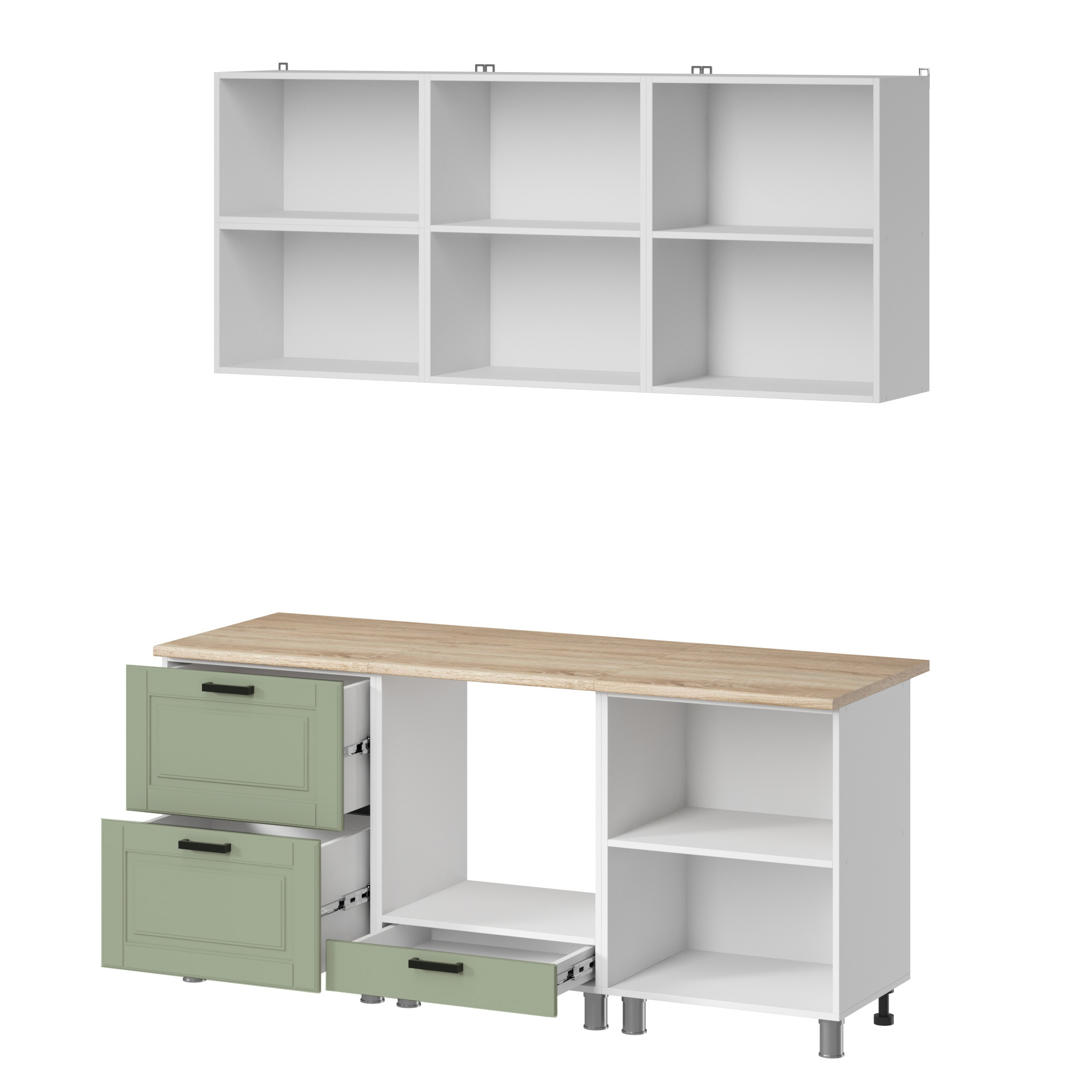 МК Аленушка 1,8м Астра Фисташка,скоба черный,сонома