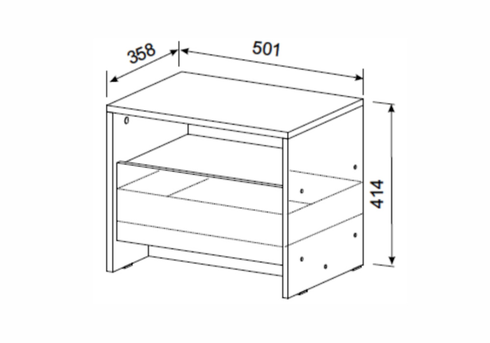 Тумба прикроватная Глория ясень анкор светлый