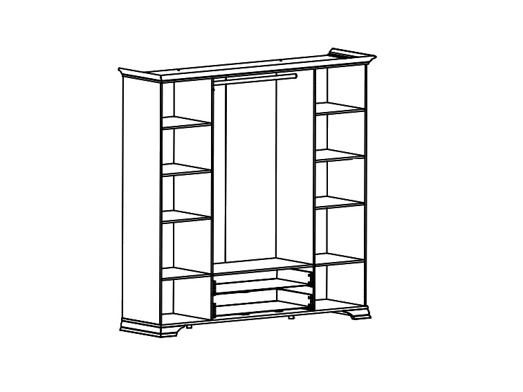 Шкаф платяной Кентаки S132-SZF6D2S