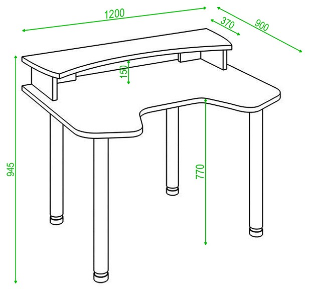 Стол компьютерный Домино Lite СКЛ-Игр120МО+НКИЛ120