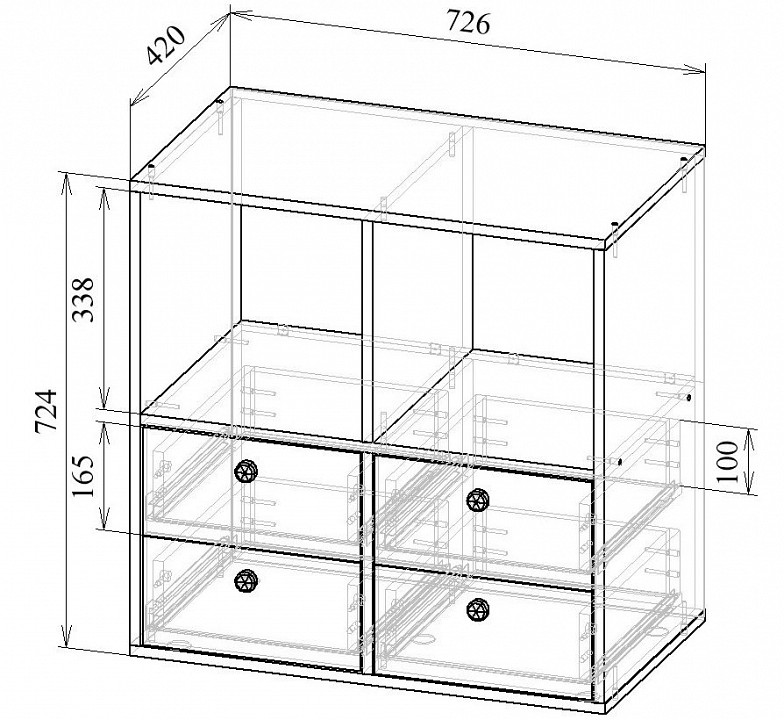 Тумба комбинированная Прайм-22-8
