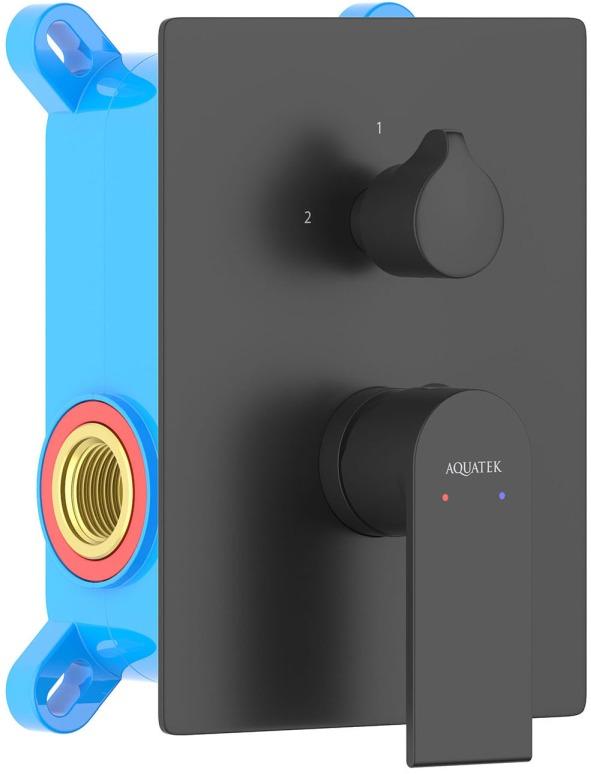 AQ1446MB ЛИРА смеситель для ванны 2 режима (внешняя и скрытая часть), матовый черный