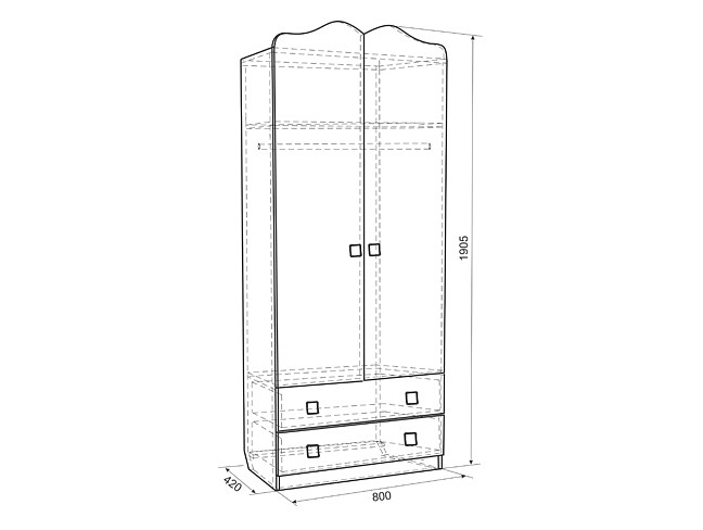 Шкаф платяной Фэнтези MDF-01