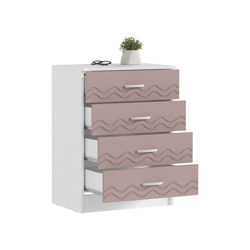 Комод Юниор-2, Шарли Pink, Белый Комод Юниор-2, Шарли Pink, Белый