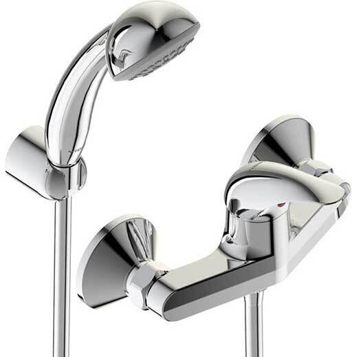 BA003AA ORION смеситель для душа, душевой гарнитур в комплекте (душевая лейка Ø70 мм, металлический шланг 1500 мм, держатель для лейки)