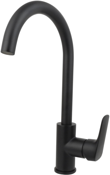 AQ1082MB ВЕГА смеситель для кухни (полукруглый излив), матовый черный