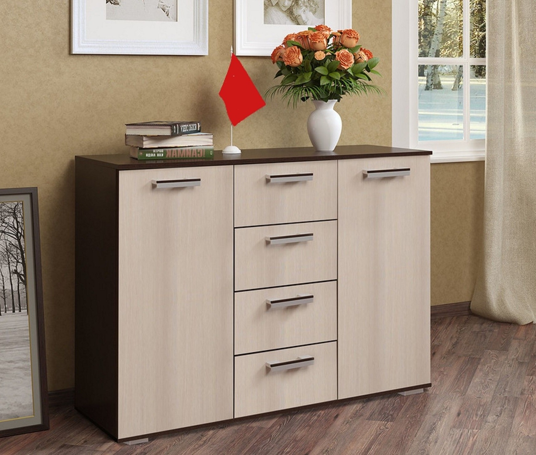 Комод длинный Стандарт 2 NEW, венге/лоредо