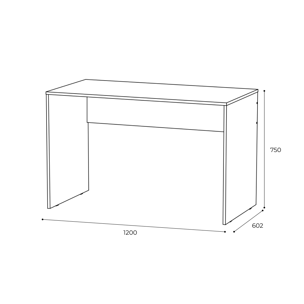 Стол письменный 1200 Квартет-13, дуб крафт/графит